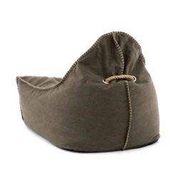 Khaki Canvas Bean Bag Chair 7 Khaki Canvas Bean Bag Chair -Home Luxe Studio 1000050787 alt03