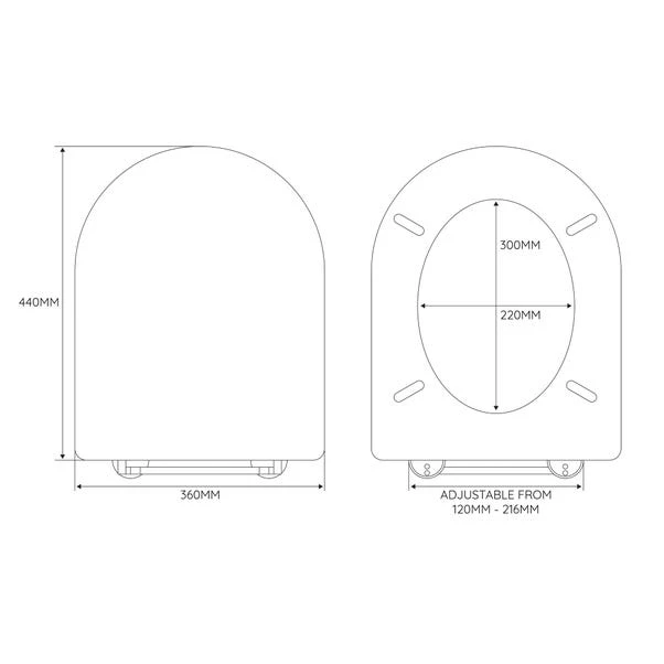 Thermoplast White Soft Close D Shape Toilet Seat 4 Thermoplast White Soft Close D Shape Toilet Seat - Image 2