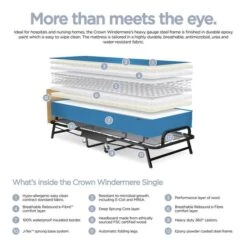 Crown Windermere Folding Guest Bed -Home Luxe Studio 1000097079 alt02