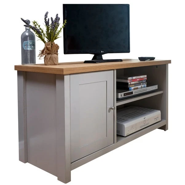Lancaster Compact TV Unit, Grey And Oak For TVs Up To 42" 10 Lancaster Compact TV Unit, Grey And Oak For TVs Up To 42" - Image 8