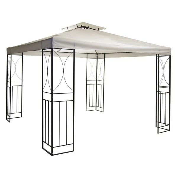 Steel 3m X 3m Cream Gazebo With Fly Screen 5 Steel 3m X 3m Cream Gazebo With Fly Screen - Image 3