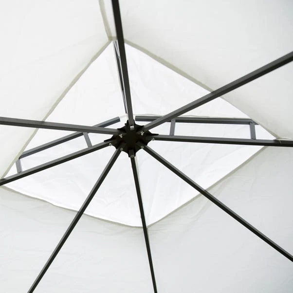 Steel 3m X 3m Cream Gazebo With Fly Screen 7 Steel 3m X 3m Cream Gazebo With Fly Screen - Image 5