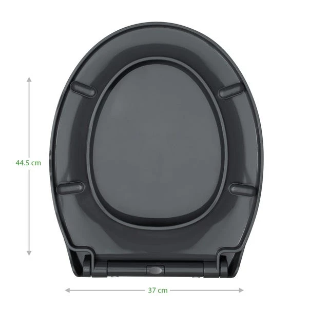 Thermoplast Grey Soft Close Toilet Seat 5 Thermoplast Grey Soft Close Toilet Seat - Image 3