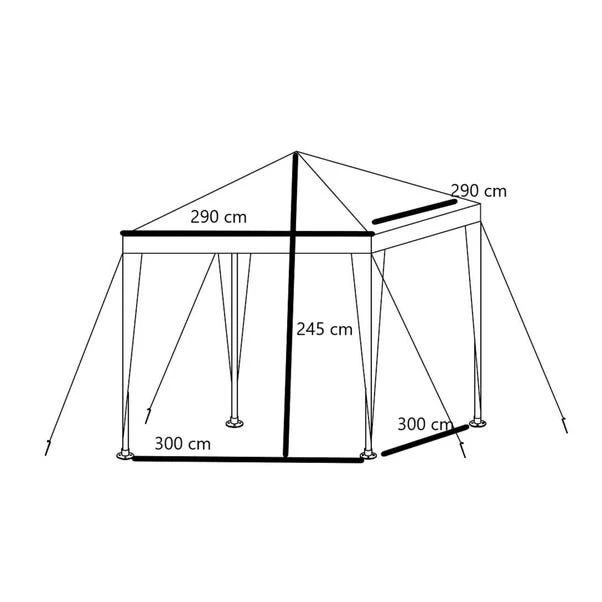 3m X 3m White Gazebo 4 3m X 3m White Gazebo - Image 2