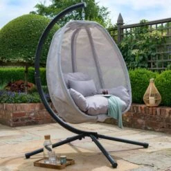 Grey Cocoon Egg Chair 5 Grey Cocoon Egg Chair -Home Luxe Studio 1000148408 alt01