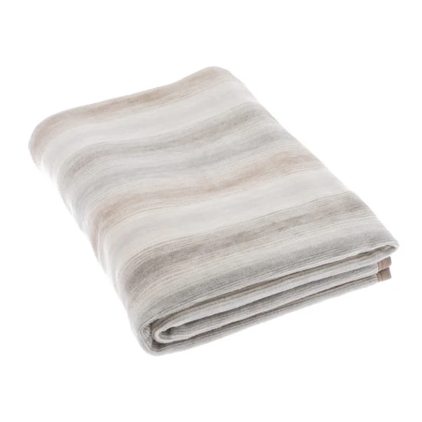 Super Soft Ombre Stripe Natural Throw 4 Super Soft Ombre Stripe Natural Throw - Image 2