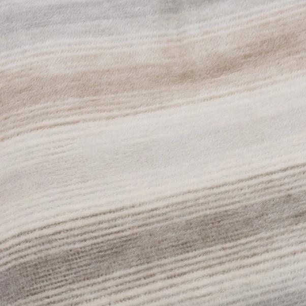 Super Soft Ombre Stripe Natural Throw 5 Super Soft Ombre Stripe Natural Throw - Image 3