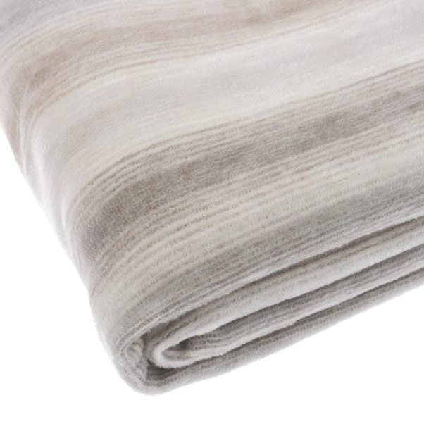 Super Soft Ombre Stripe Natural Throw 6 Super Soft Ombre Stripe Natural Throw - Image 4