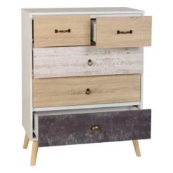 Nordic 5 Drawer Chest, White & Pine 12 Nordic 5 Drawer Chest, White & Pine -Home Luxe Studio 1000156228 alt03