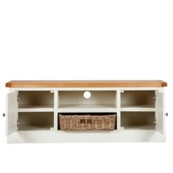 Compton Ivory Wide TV Unit With Baskets For TVs Up To 60" 11 Compton Ivory Wide TV Unit With Baskets For TVs Up To 60" -Home Luxe Studio 1000162417 alt02