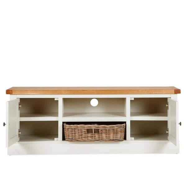 Compton Ivory Wide TV Unit With Baskets For TVs Up To 60" 5 Compton Ivory Wide TV Unit With Baskets For TVs Up To 60" - Image 3