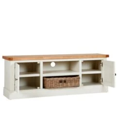 Compton Ivory Wide TV Unit With Baskets For TVs Up To 60" 12 Compton Ivory Wide TV Unit With Baskets For TVs Up To 60" -Home Luxe Studio 1000162417 alt03