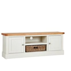 Compton Ivory Wide TV Unit With Baskets For TVs Up To 60" 13 Compton Ivory Wide TV Unit With Baskets For TVs Up To 60" -Home Luxe Studio 1000162417 alt04