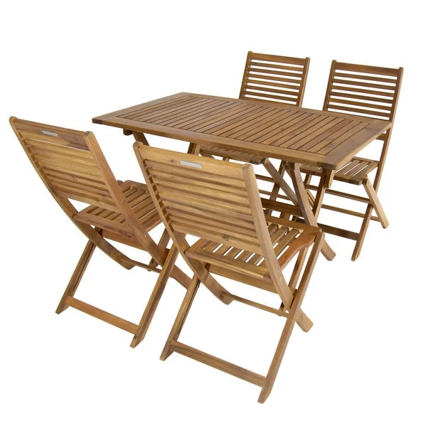 Acacia 4 Seater Rectangular Dining Set 4 Acacia 4 Seater Rectangular Dining Set - Image 2