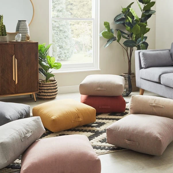 Global Blush Slub Floor Cushion 6 Global Blush Slub Floor Cushion - Image 4