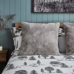 Dorma Purity Faux Fur Grey Continental Pillowcase 12 Dorma Purity Faux Fur Grey Continental Pillowcase -Home Luxe Studio 1000167076 alt01