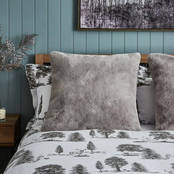 Dorma Purity Faux Fur Grey Continental Pillowcase 7 Dorma Purity Faux Fur Grey Continental Pillowcase - Image 5