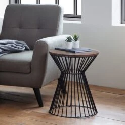 Jersey Round Wire Lamp Table 8 Jersey Round Wire Lamp Table -Home Luxe Studio 1000169333 alt02