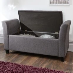 Verona Fabric Window Seat, Charcoal -Home Luxe Studio 1000170185 alt02