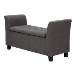 Verona Fabric Window Seat, Charcoal -Home Luxe Studio 1000170185 alt05