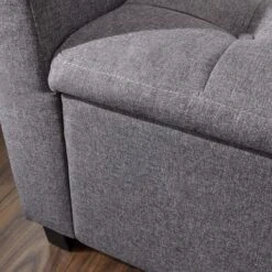 Verona Fabric Window Seat, Charcoal -Home Luxe Studio 1000170185 alt08