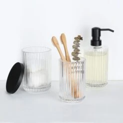 London Ribbed Glass Tumbler -Home Luxe Studio 1000180391 alt02