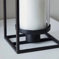 London Black Single Hurricane Candle Holder -Home Luxe Studio 1000182435 alt02
