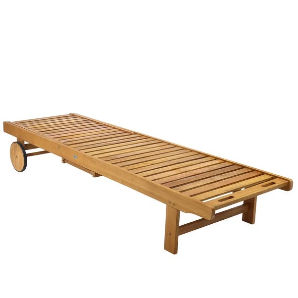 Acacia Wooden Lounger 4 Acacia Wooden Lounger - Image 2
