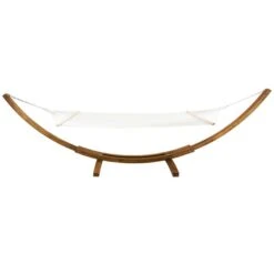 Extra Large Wooden Hammock With Arc Stand Cream Canvas 9 Extra Large Wooden Hammock With Arc Stand Cream Canvas -Home Luxe Studio 1000185575 alt03