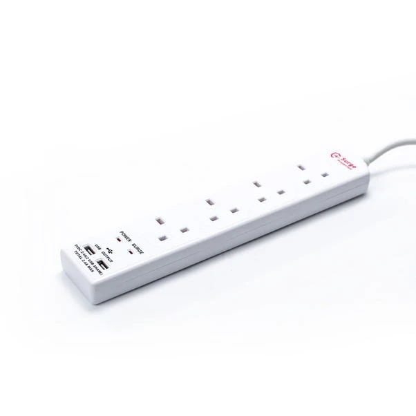Status 4 Way 2M Extension Leads With 2USB Ports 4 Status 4 Way 2M Extension Leads With 2USB Ports - Image 3