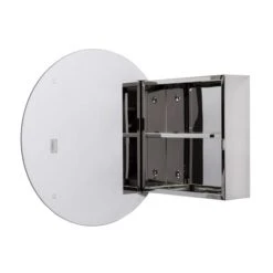 Severn Circular Stainless Steel Cabinet -Home Luxe Studio 30300619 alt04