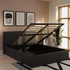 End Lift Ottoman Bed Frame, Faux Leather 41 End Lift Ottoman Bed Frame, Faux Leather -Home Luxe Studio 30311235 alt01