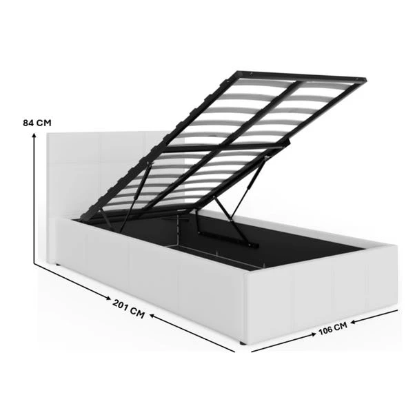 End Lift Ottoman Bed Frame, Faux Leather 8 End Lift Ottoman Bed Frame, Faux Leather - Image 6