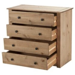 Panama 4 Drawer Chest, Pine 10 Panama 4 Drawer Chest, Pine -Home Luxe Studio 30312739 alt01