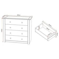 Panama 4 Drawer Chest, Pine 15 Panama 4 Drawer Chest, Pine -Home Luxe Studio 30312739 alt09