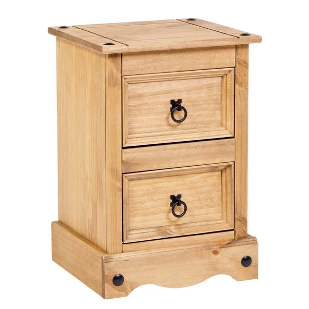 Core Corona 2 Drawer Bedside Table, Pine 4 Core Corona 2 Drawer Bedside Table, Pine - Image 2
