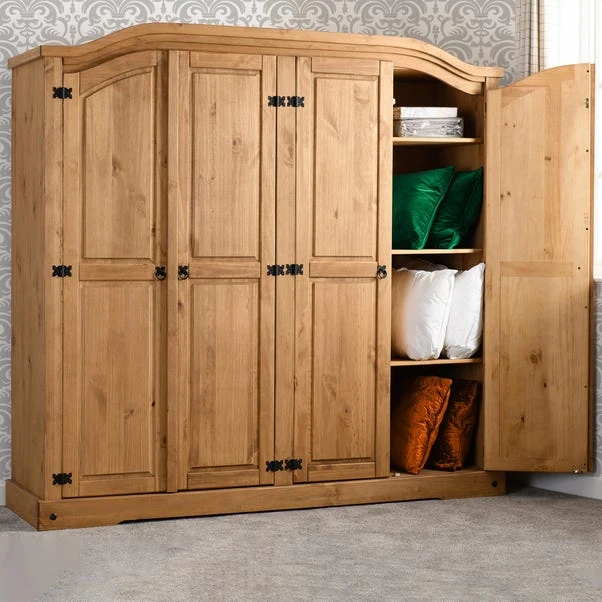 Corona 4 Door Wardrobe, Pine 3 Corona 4 Door Wardrobe, Pine