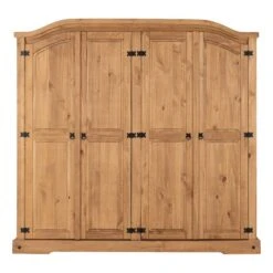 Corona 4 Door Wardrobe, Pine 15 Corona 4 Door Wardrobe, Pine -Home Luxe Studio 30359259 alt02
