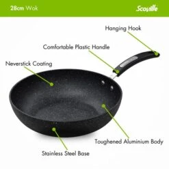 Scoville Neverstick Non-stick Aluminium Wok, 28cm -Home Luxe Studio 30420491 alt05