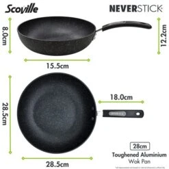 Scoville Neverstick Non-stick Aluminium Wok, 28cm -Home Luxe Studio 30420491 alt08