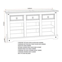 Corona Large Sideboard, Pine 20 Corona Large Sideboard, Pine -Home Luxe Studio 30498660 alt09