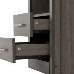 Lennon 2 Drawer & 1 Shelf Bedside Table, Black -Home Luxe Studio 30541720 alt04