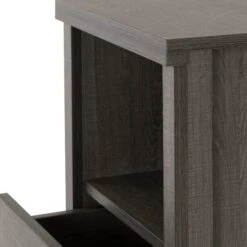 Lennon 2 Drawer & 1 Shelf Bedside Table, Black -Home Luxe Studio 30541720 alt05