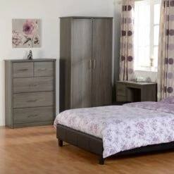 Lennon 2 Drawer & 1 Shelf Bedside Table, Black -Home Luxe Studio 30541720 alt06