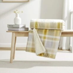 Check Sherpa Throw, 130cm X 180cm