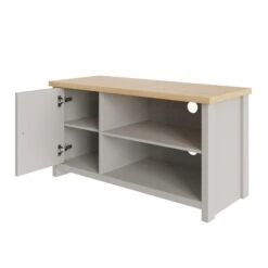 Lancaster Compact TV Unit, Grey And Oak For TVs Up To 42" 12 Lancaster Compact TV Unit, Grey And Oak For TVs Up To 42" -Home Luxe Studio 30592826 alt02