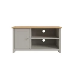 Lancaster Compact TV Unit, Grey And Oak For TVs Up To 42" 13 Lancaster Compact TV Unit, Grey And Oak For TVs Up To 42" -Home Luxe Studio 30592826 alt03