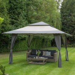 Pop Up 4m X 4m Grey Gazebo