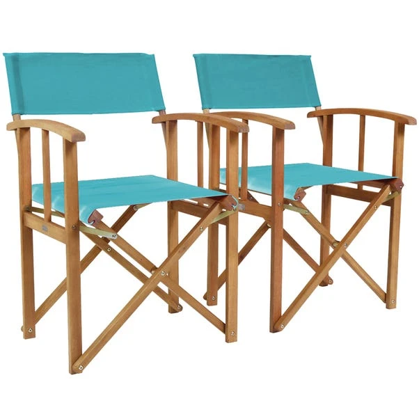 Charles Bentley Teal Wooden Pack Of 2 Folding Directors Chairs 3 Charles Bentley Teal Wooden Pack Of 2 Folding Directors Chairs