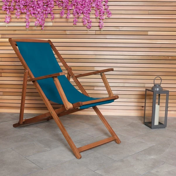 Teal Wooden Deck Chair 3 Teal Wooden Deck Chair
